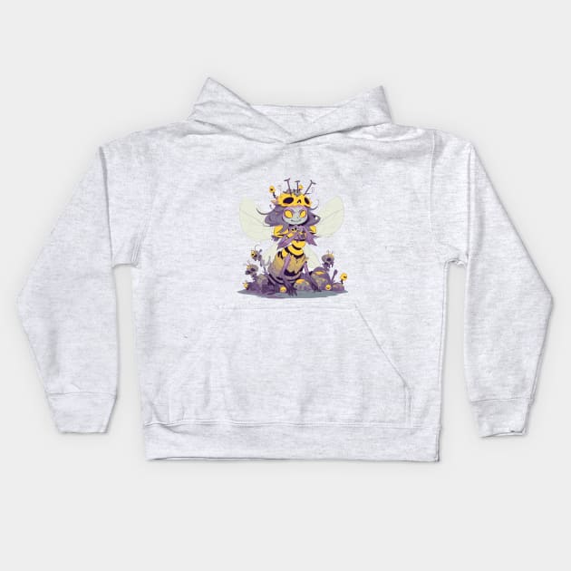 Halloween Queen Zombee - Spooky Month Monster Kids Hoodie by Lunatic Bear